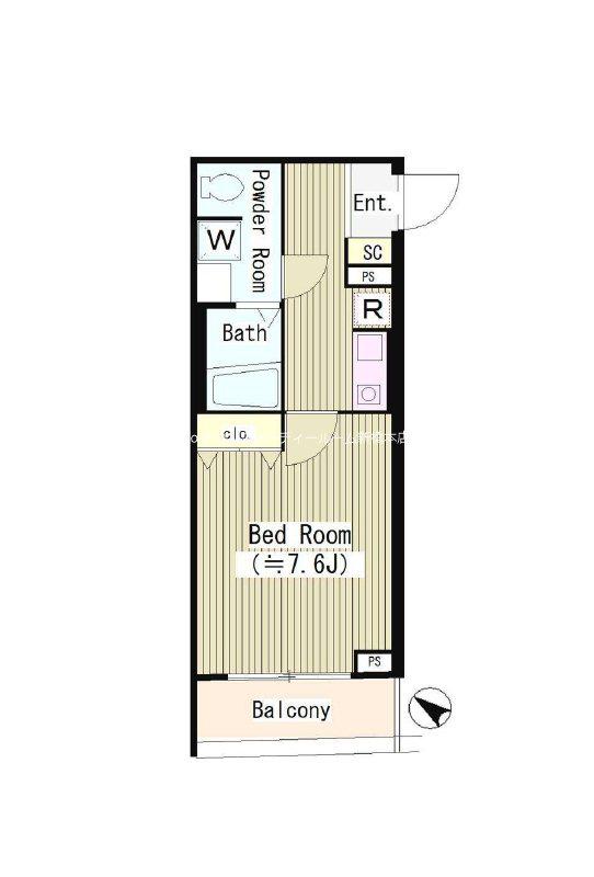 UTA HOUSE(1K/1階)の間取り写真