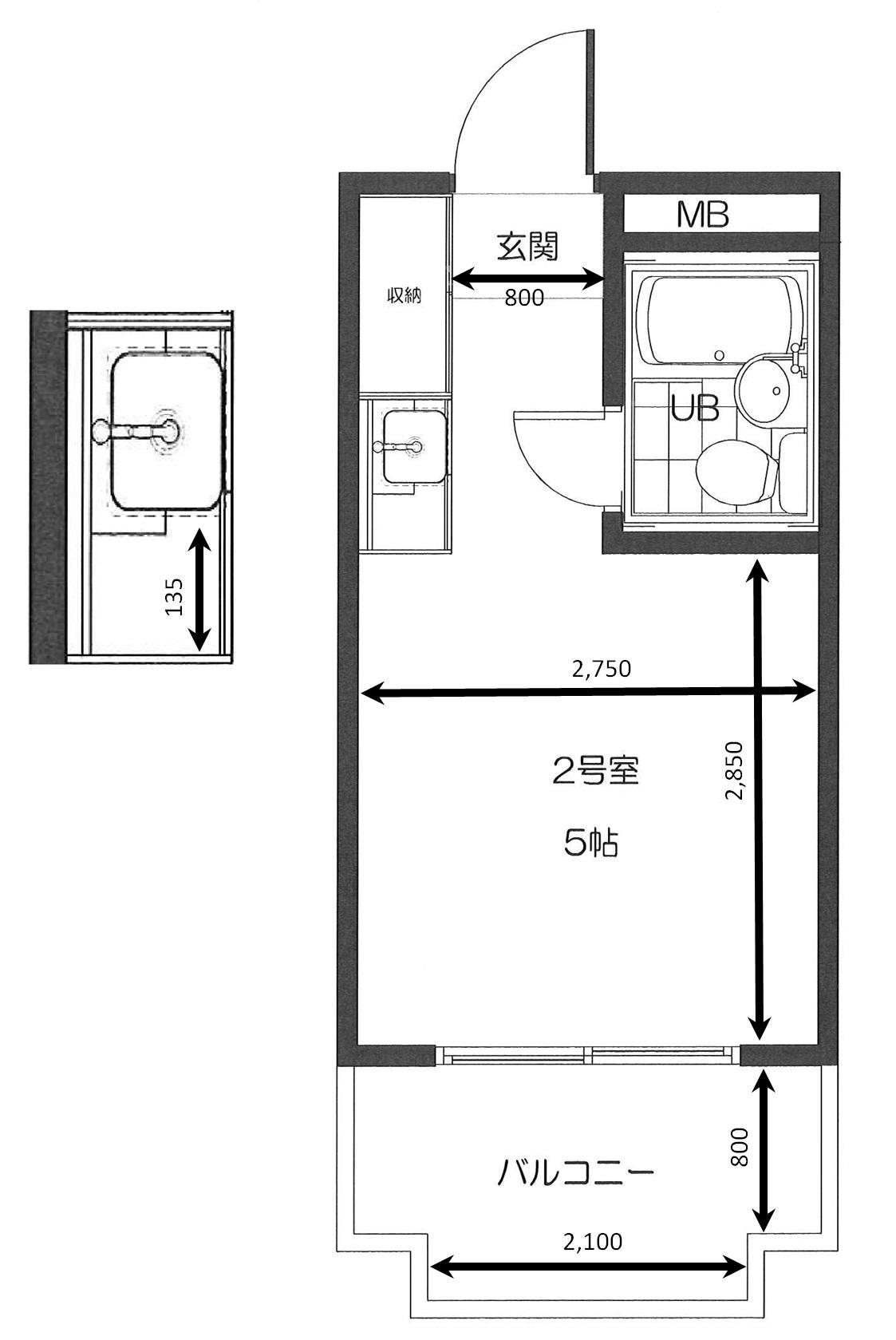コア神明(ワンルーム/2階)の間取り写真