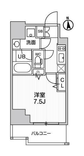 ALTERNA十条(1K/7階)の間取り写真