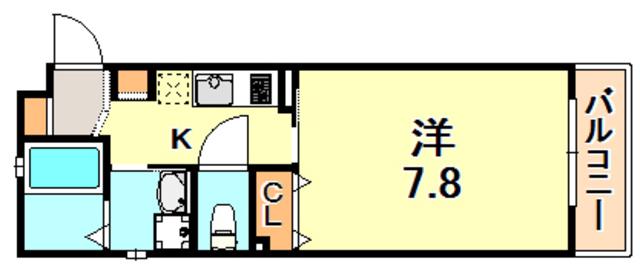 ワコーレヴィアーノ垂水山手II(1K/2階)の間取り写真