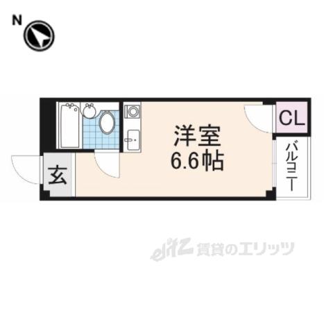 アパートメント寝屋川2(ワンルーム/3階)の間取り写真