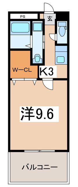 グルースフィールド(1K/2階)の間取り写真