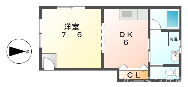 オークハイツ神明6(1DK/1階)の間取り写真