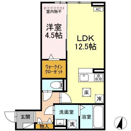 KITOTORI大森(1LDK/1階)の間取り写真