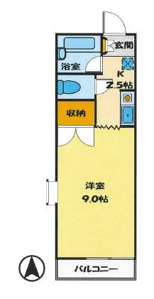 かすみコーポ内田(1K/1階)の間取り写真