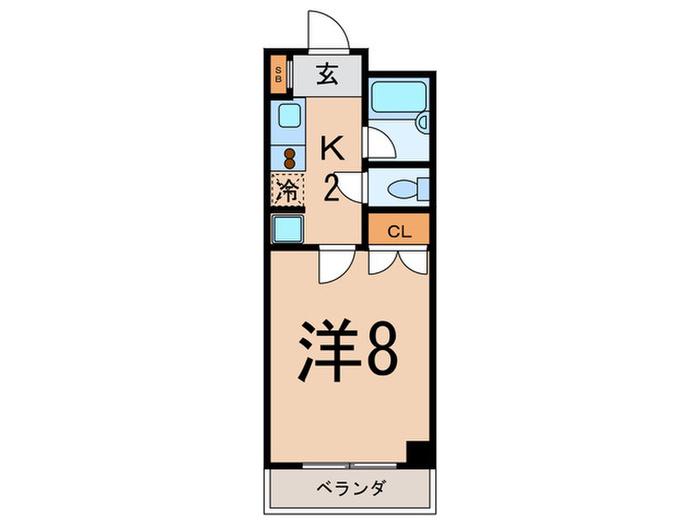 エンジェルス守屋(1K/2階)の間取り写真
