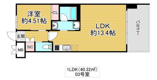 プレジオ今福鶴見(1LDK/7階)の間取り写真