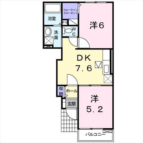 サンシャインハウス.K(2DK/1階)の間取り写真