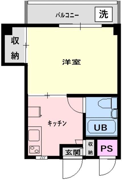 秋元コーポ(1K/1階)の間取り写真