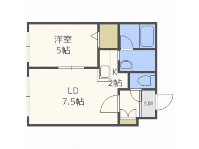 ピュアライフ5―3(1LDK/4階)の間取り写真