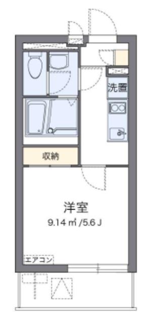 クレイノルミエール蕨(1K/2階)の間取り写真