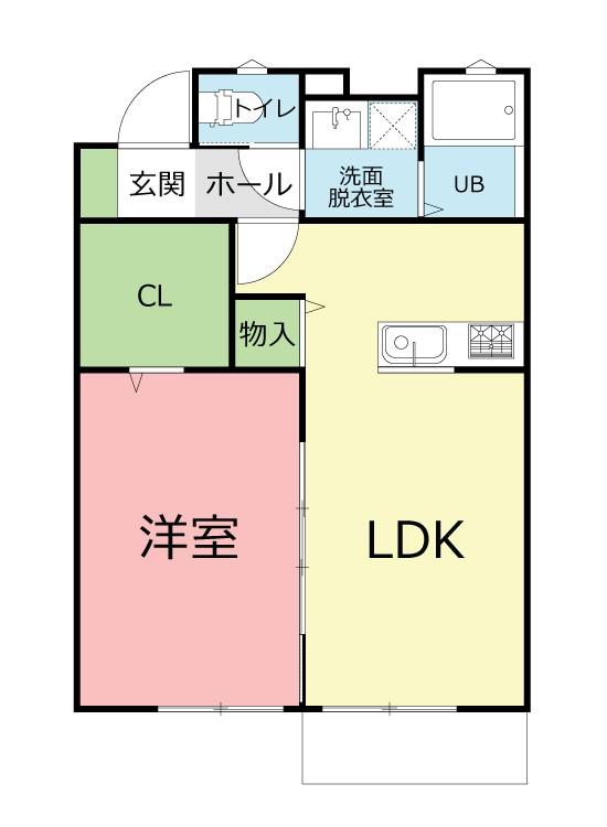 AUBE鎌倉(1LDK/1階)の間取り写真
