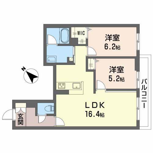 シャーメゾン・レコルト(2LDK/2階)の間取り写真