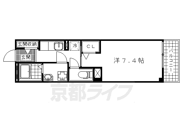 プラシード桜(1K/3階)の間取り写真
