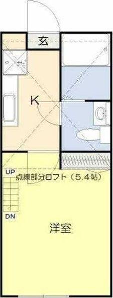 K-FLAT(1K/2階)の間取り写真