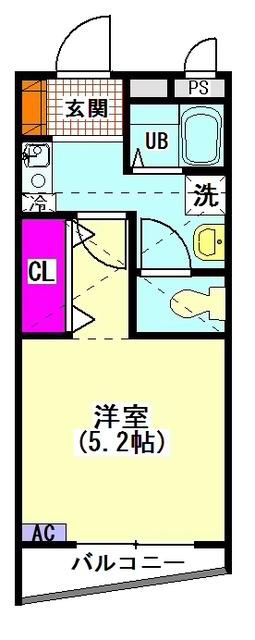 サンライズ(1K/3階)の間取り写真