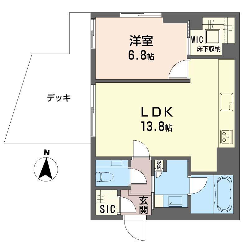 オーギュスト ルネ(1LDK/1階)の間取り写真
