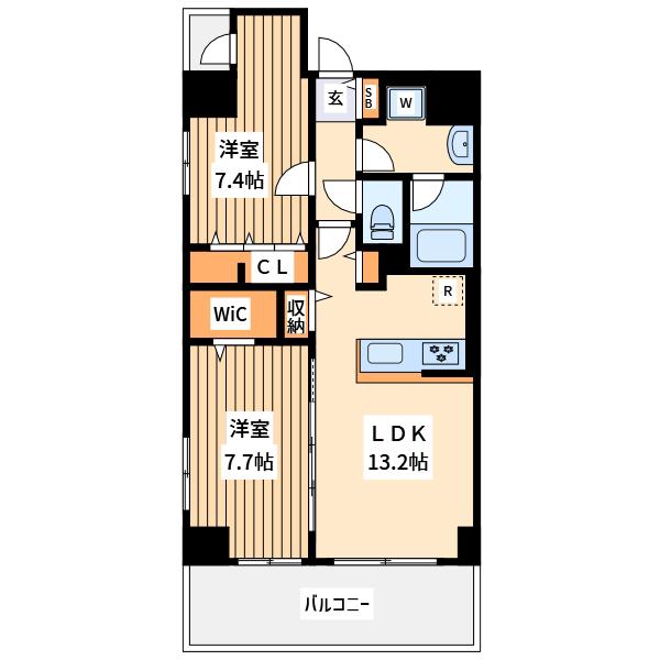 マーレヨコハマ(1SLDK/7階)の間取り写真