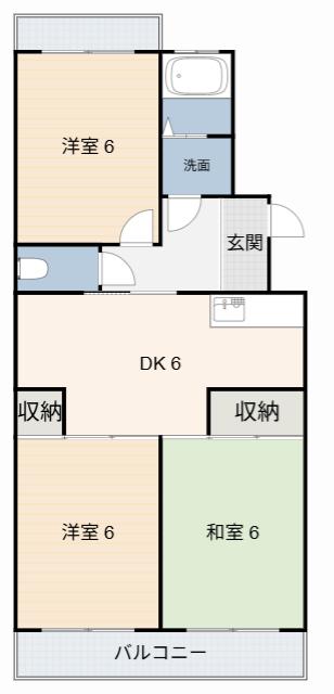 パークヒルズささめ(3DK/3階)の間取り写真