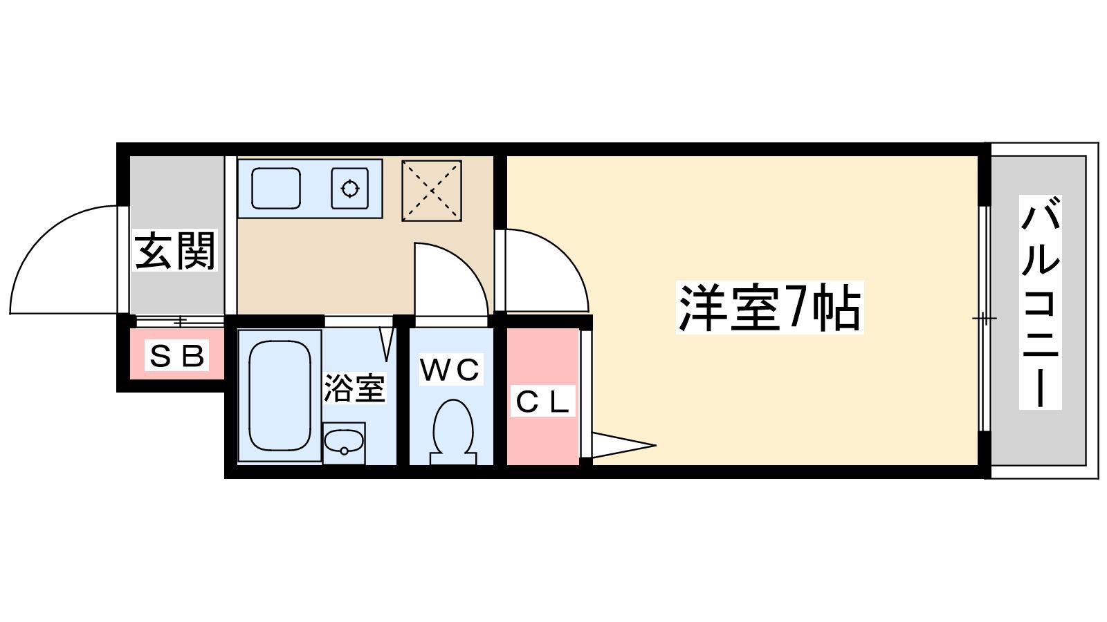 ノルデンハイム淡路(1K/3階)の間取り写真