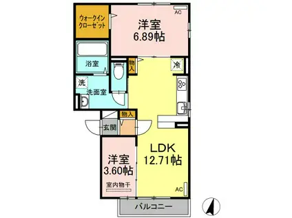 サンライズ蔵本II(1SLDK/3階)の間取り写真
