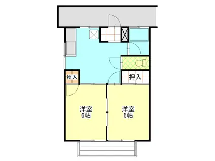 グランシャリオB(2K/2階)の間取り写真