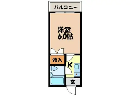 千歳ハイツ(1K/2階)の間取り写真