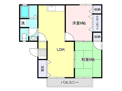 ヴィーナスII番館(2LDK/1階)の間取り写真