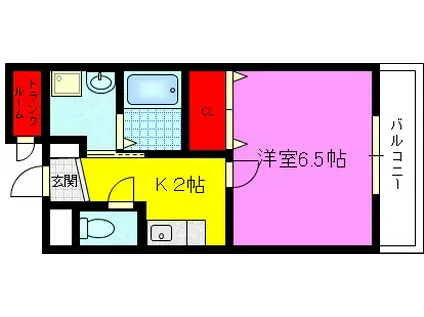 カンタービレ/(1K/2階)の間取り写真