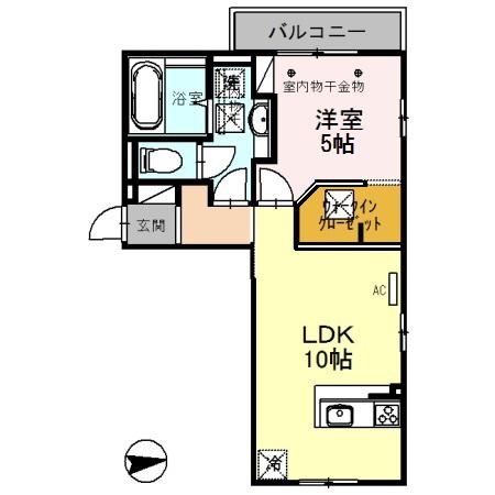 サザンキューブ(1LDK/1階)の間取り写真