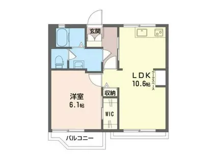 ラ・フォーレ三保(1LDK/2階)の間取り写真