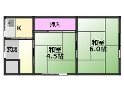 オノーレ・大野芝(2K/2階)の間取り写真