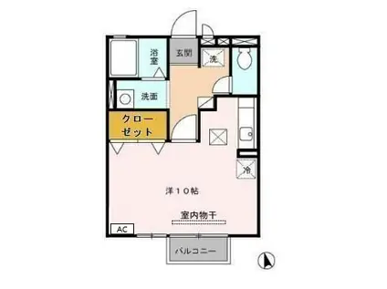 サウスレグルス(ワンルーム/1階)の間取り写真