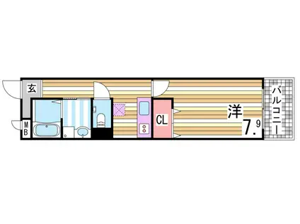 ニューナイスマンション(1K/1階)の間取り写真