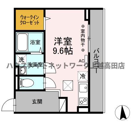 ノーブル スクエア A(ワンルーム/1階)の間取り写真
