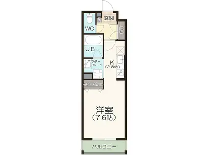 LUXTER柴田(1K/4階)の間取り写真