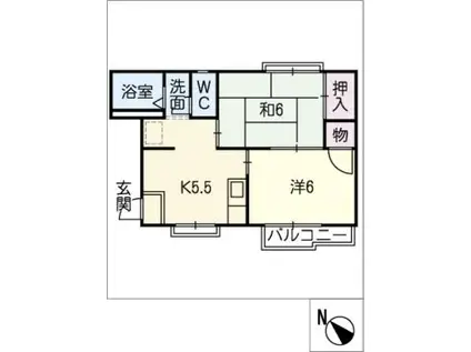 アネックス大根(2K/2階)の間取り写真