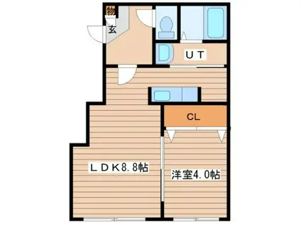 ブランノワール KILTA(1LDK/4階)の間取り写真