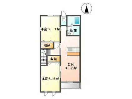 MONTE RISONE(2DK/2階)の間取り写真