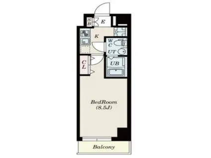 グランパセオ神楽坂(1K/4階)の間取り写真