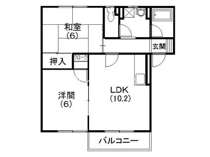 プライムコート富塚(2LDK/2階)の間取り写真