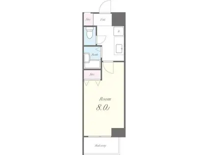 グランドゥルイ(1K/5階)の間取り写真