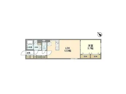 ウェルスクエア武蔵小山II(1LDK/3階)の間取り写真