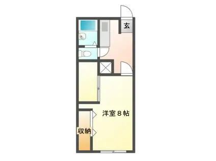 レオパレスメープル北神(ワンルーム/2階)の間取り写真