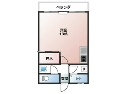 赤畑アパート(ワンルーム/5階)の間取り写真