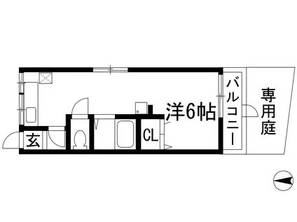 加茂の荘(ワンルーム/1階)の間取り写真
