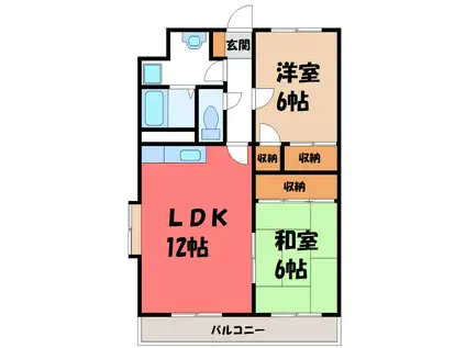 グリーンパティオ(2LDK/1階)の間取り写真