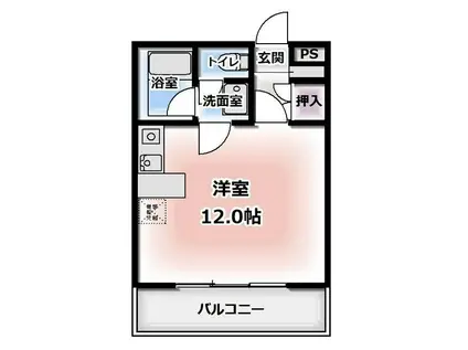 ルミエール馬渕(ワンルーム/3階)の間取り写真