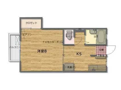 第三コーポ大野(1DK/1階)の間取り写真