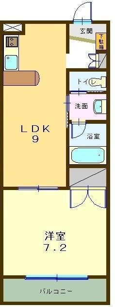 WAKABA ガーデンHILLS(1LDK/3階)の間取り写真
